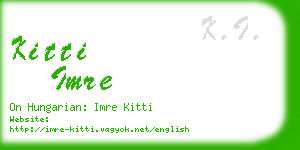 kitti imre business card